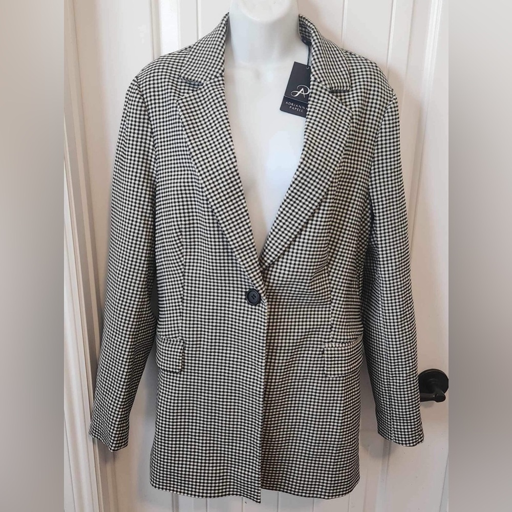 Adriana Pappel Hounds Tooth Blazer NWT